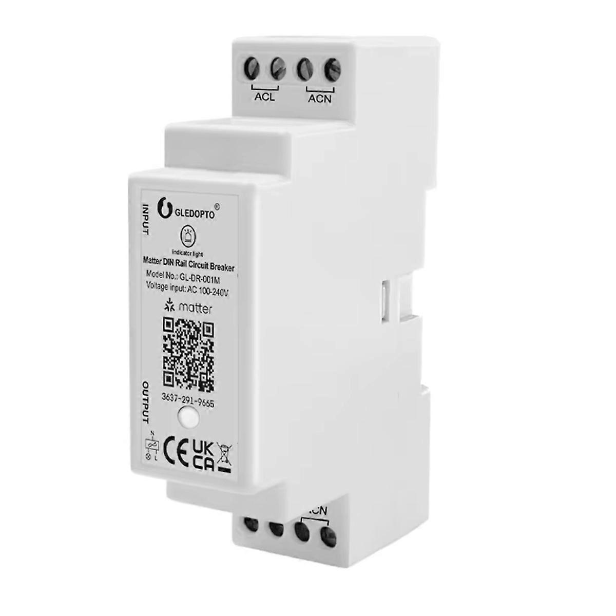 Matter WiFi Din Rail Circuit Breaker 16A Max on OFF WiFi APP Voice Control for Household Electric