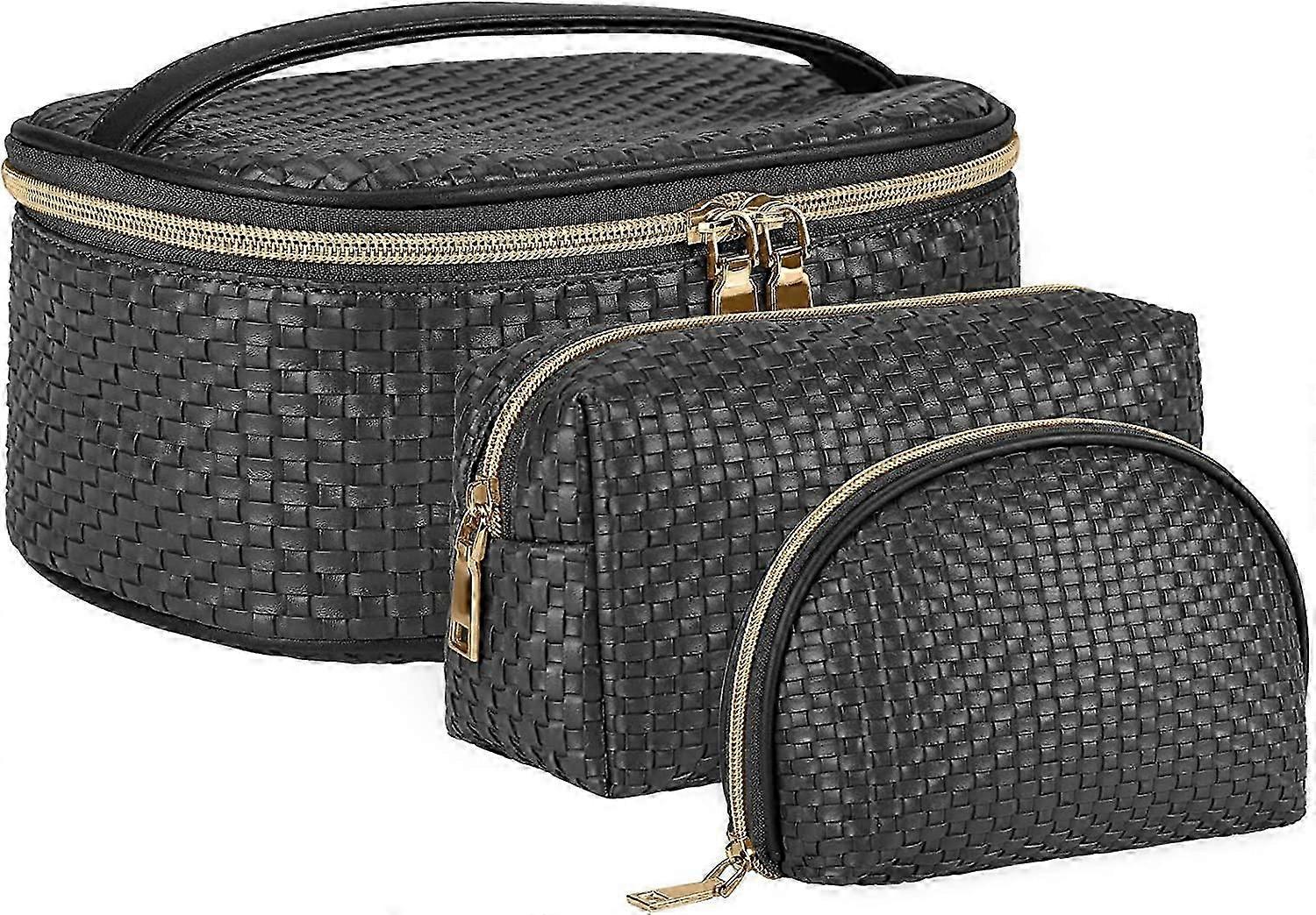 3 peças de bolsa de higiene, preta - boa