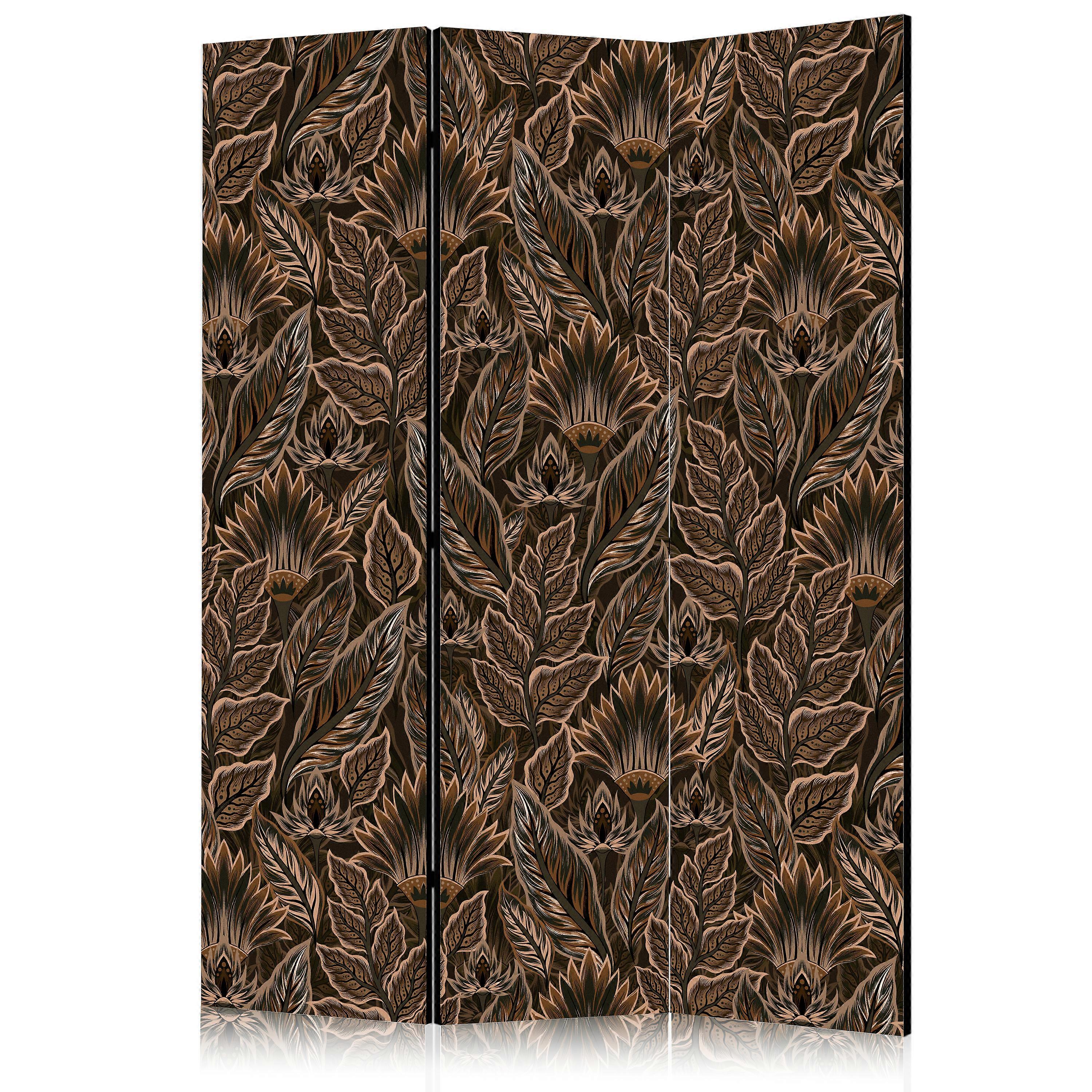 Screen - Dense vegetation - Botanical patterns in illustration style; Brown