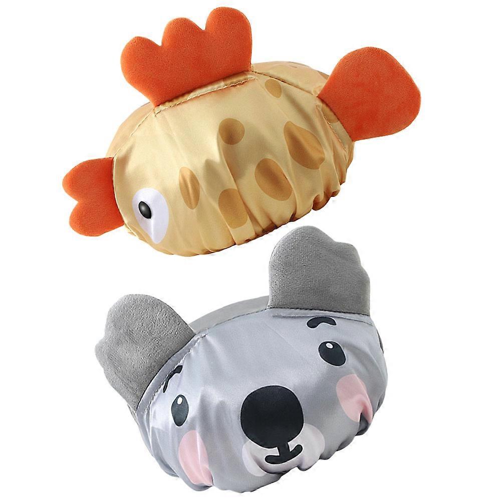 Elastic Kids Shower Cap Multi Material 2Pcs Bath Caps for Children