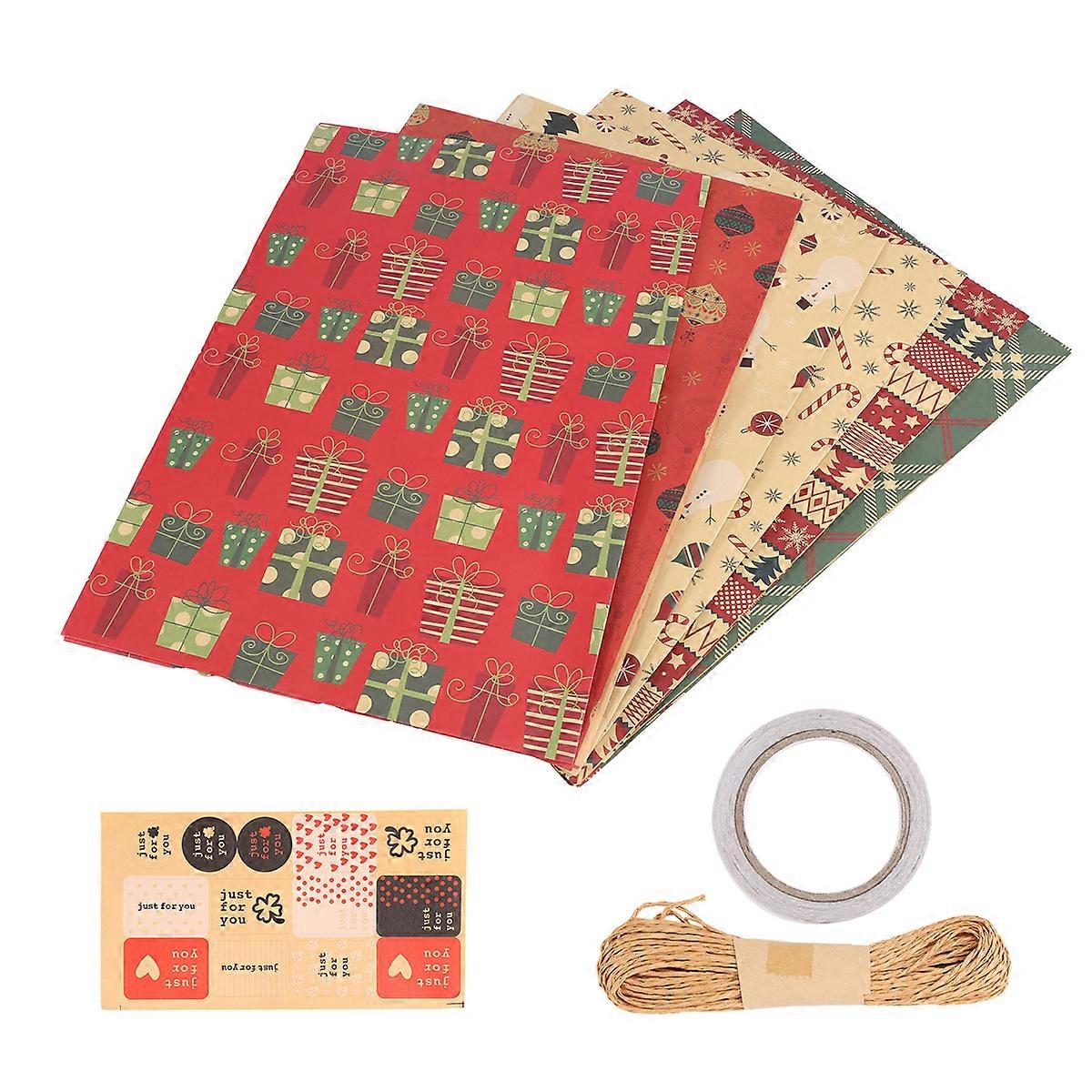 Wrapping Paper 6 Pcs,Kraft Paper 70X50CM