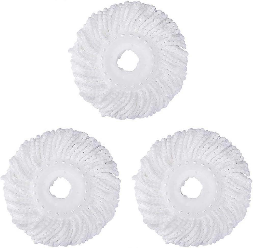 3 Pack Mop Head Replacement for Hurricane Spin Mop Replacement Head Microfiber Mop Head Refills Round Shape Standard Siz