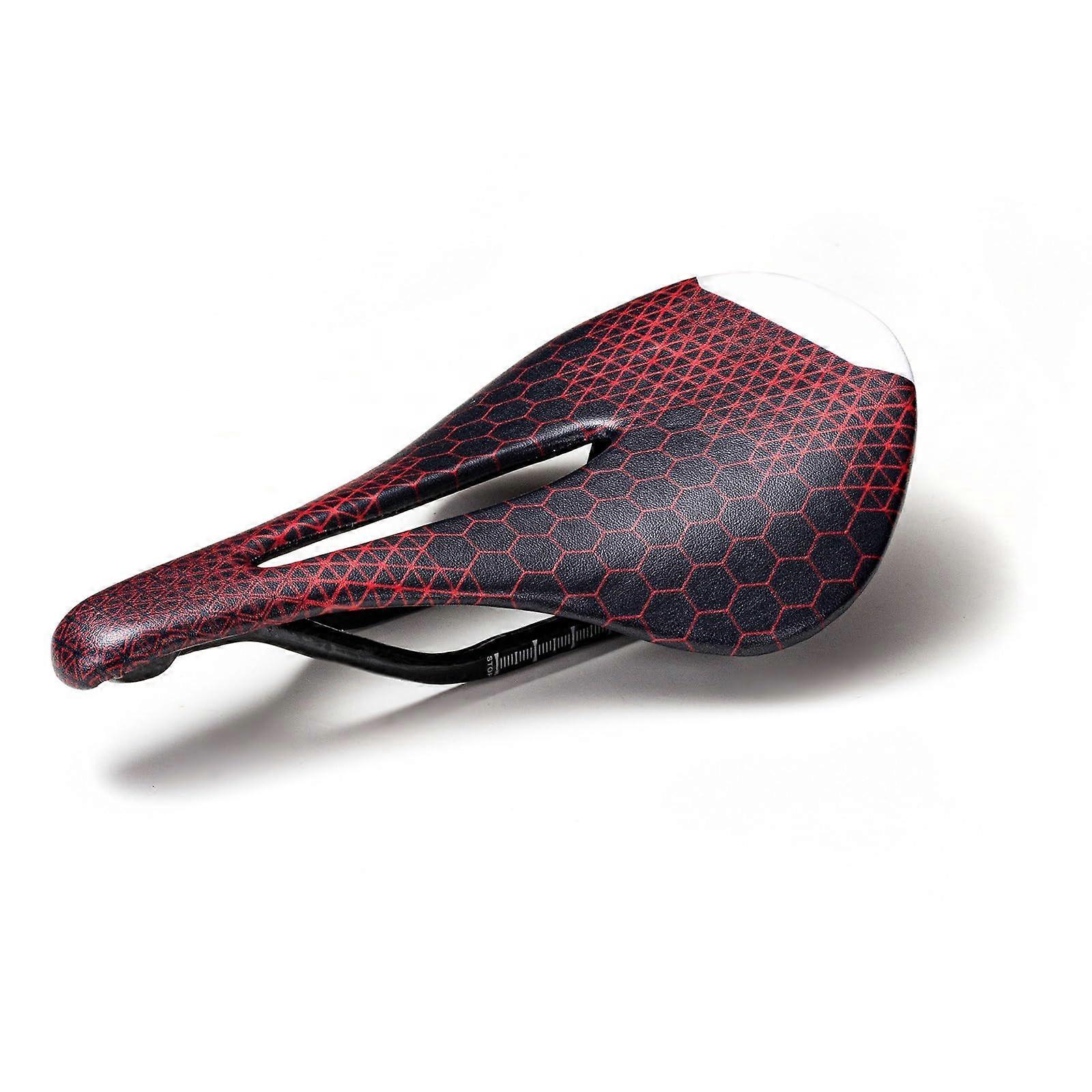 Bicycle seat cushion made of carbon fiber, breathable comfortable shockabsorbing seat cushion trendy racing saddle with pattern(I)