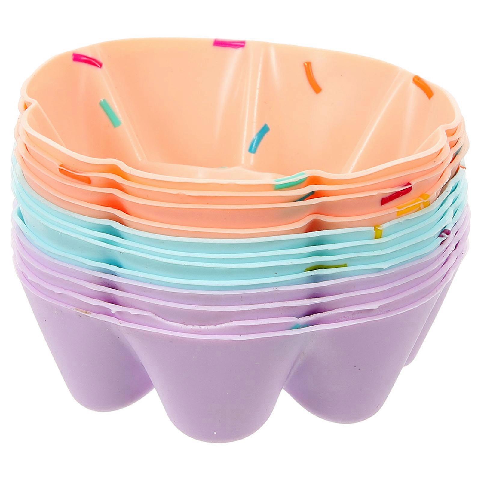 Mini silicone molds, designed for baking cakes with ease, space-saving storage