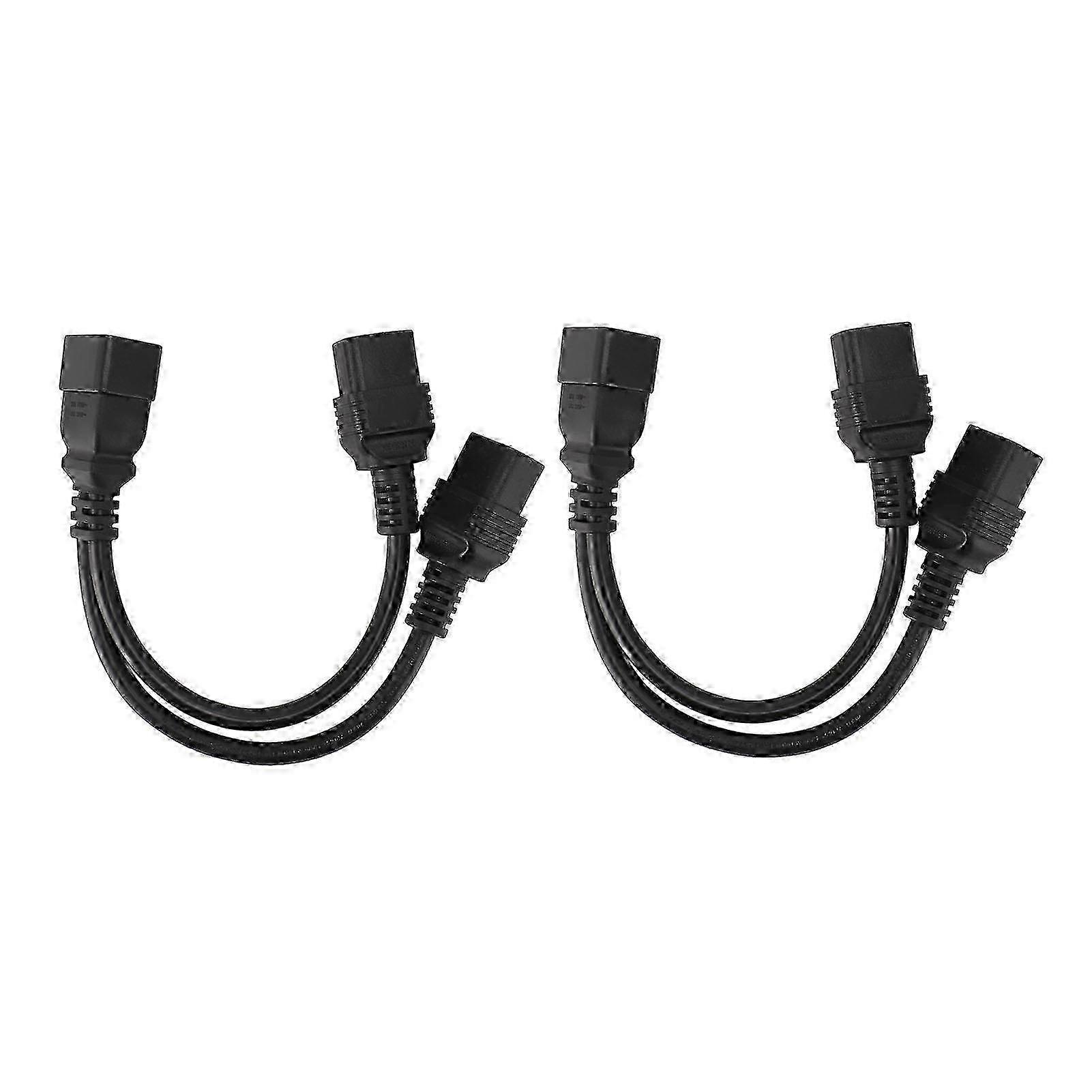 C19 to C20 Y Splitter Power Cable - 20A 125V/16A 250V Extension Cord Adapter