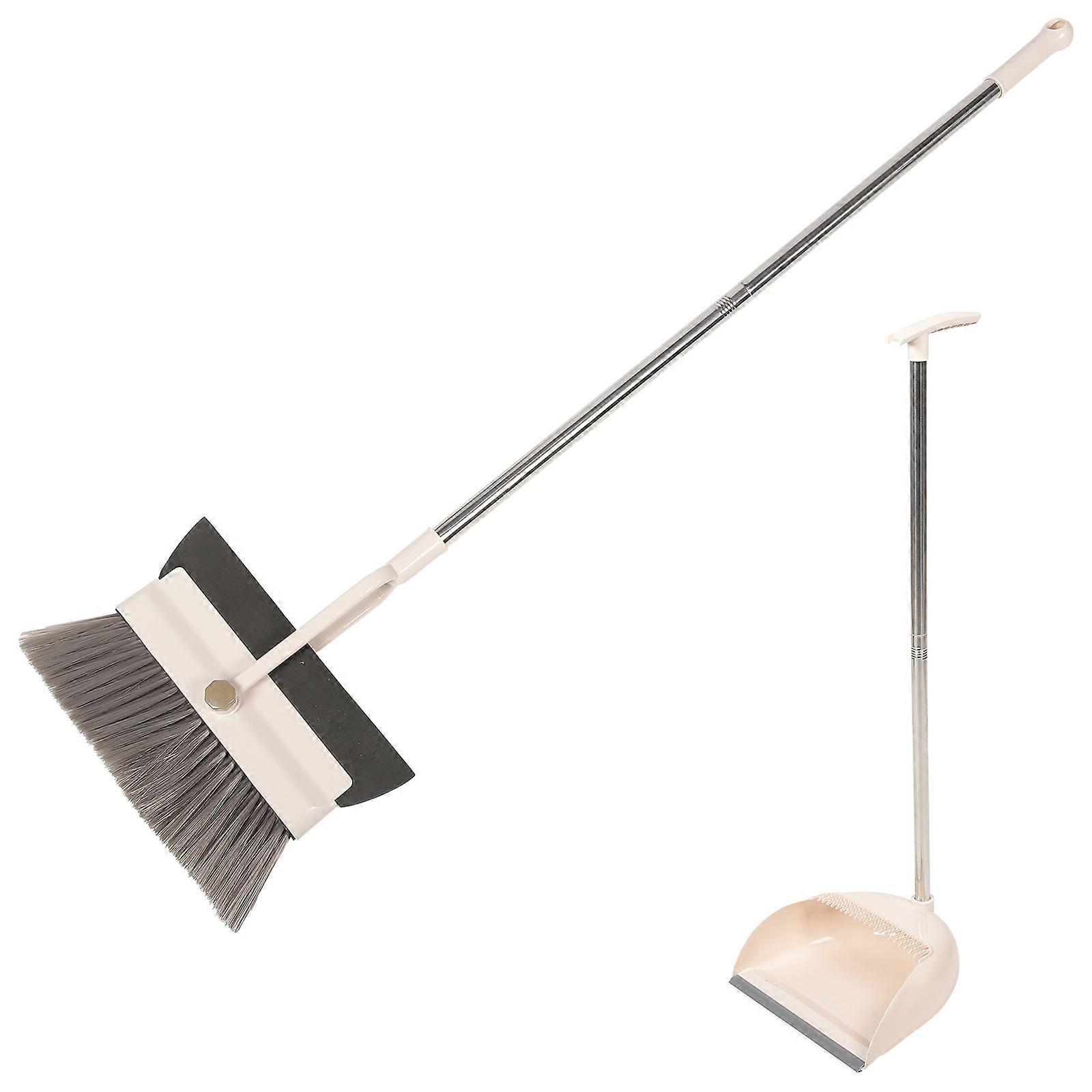 Broom With Dustpan Home Use Outdoor Cleaning Pet Material Collect Trash 1Set