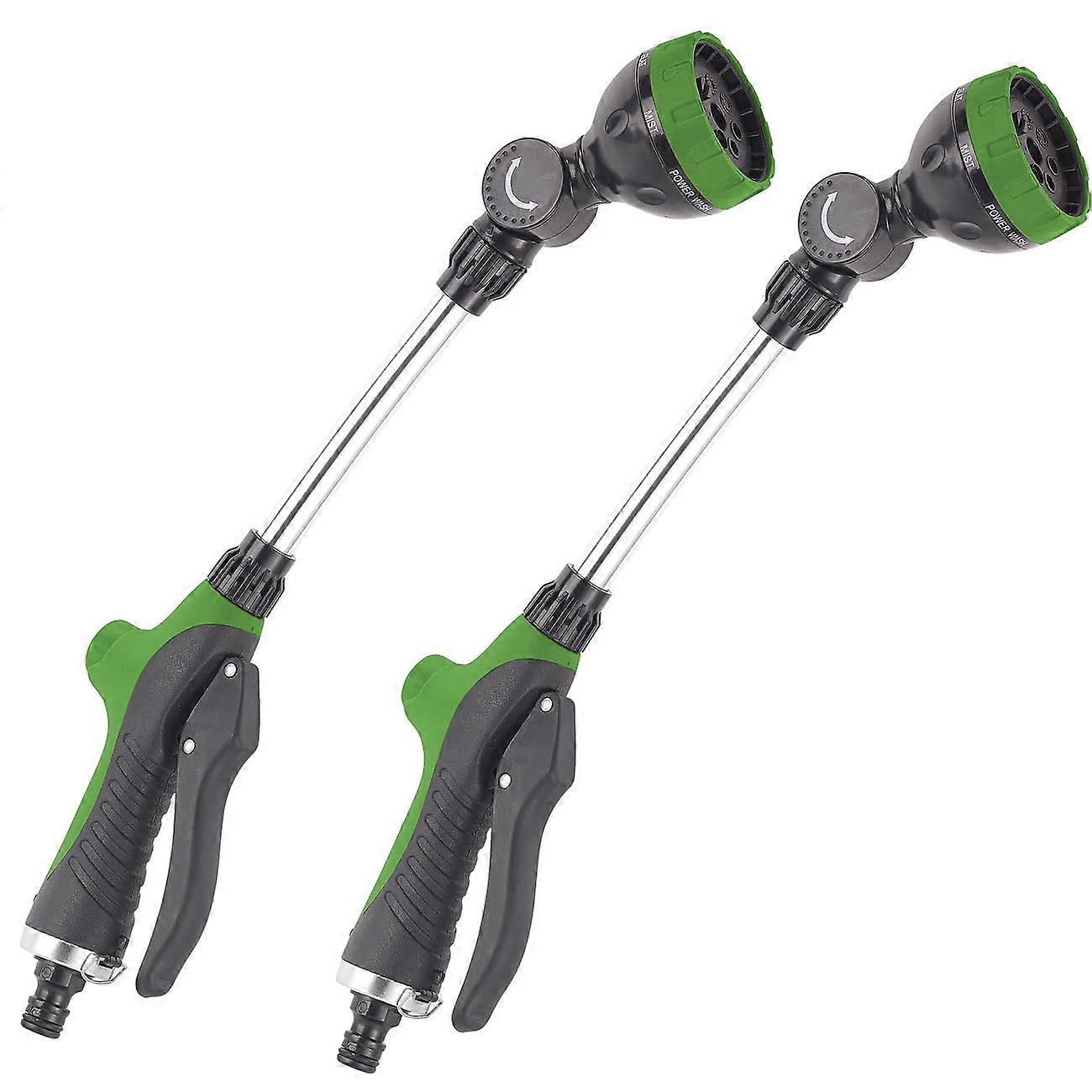 Garden Hose Nozzles: Set of 2 Multifunctional Watering Sticks with 7 Spray Patterns (Garden Watering Showers, Garden Hose Nozzle, Multitool)
