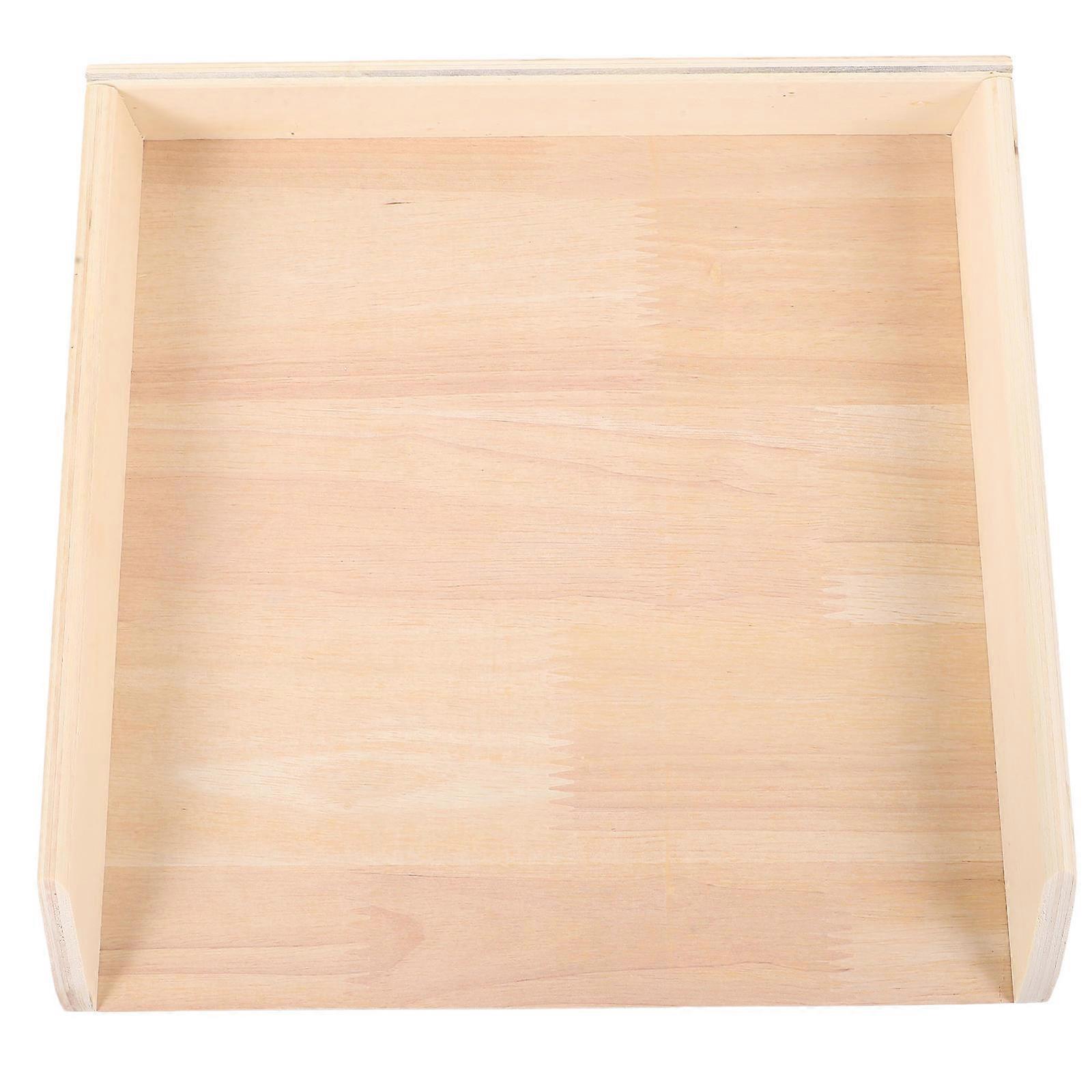 Refrigerator Storage Holder Quick Freezing Beige Wood Dumplings Box 1Set