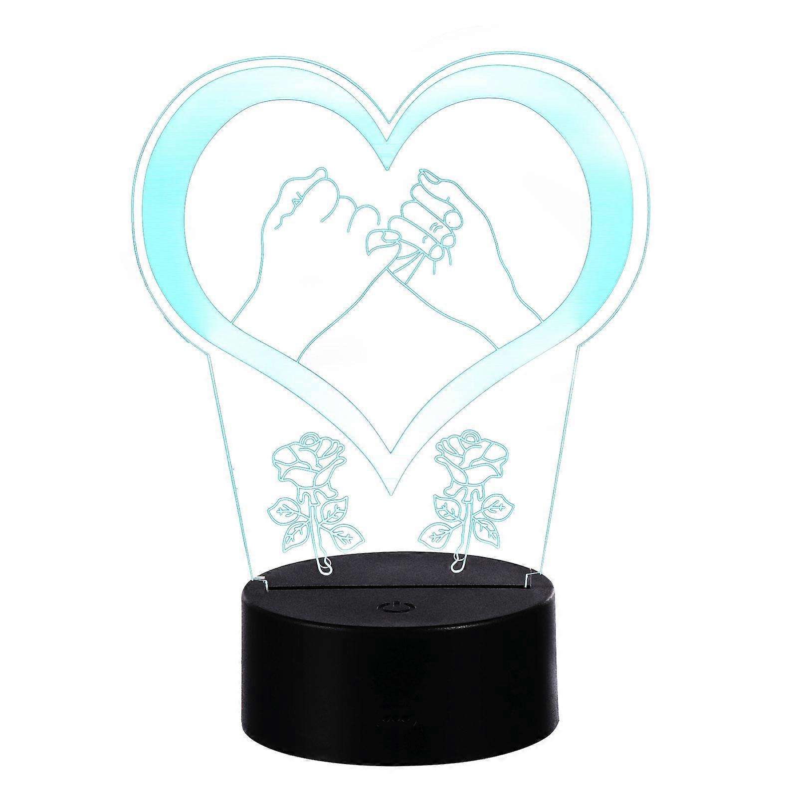 Heart Shape Table Lamp Decorative Mood Light For Home Bedroom Christmas Party 21X8X8CM Touch Control 1Pack