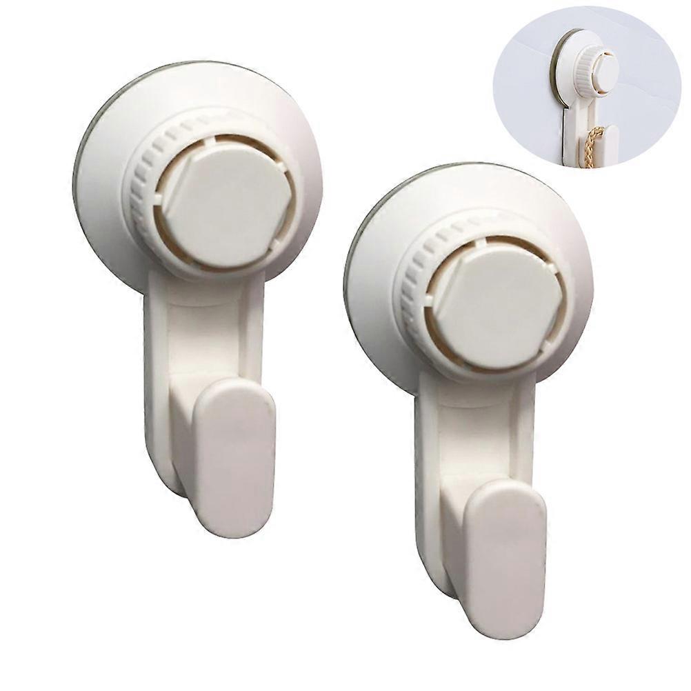 Heavy Duty Suction Hooks Suction Cup Wall Hangers Strong Locking Removable No Drill Suction Hooks 10x5x3.5cm White 2Pcs