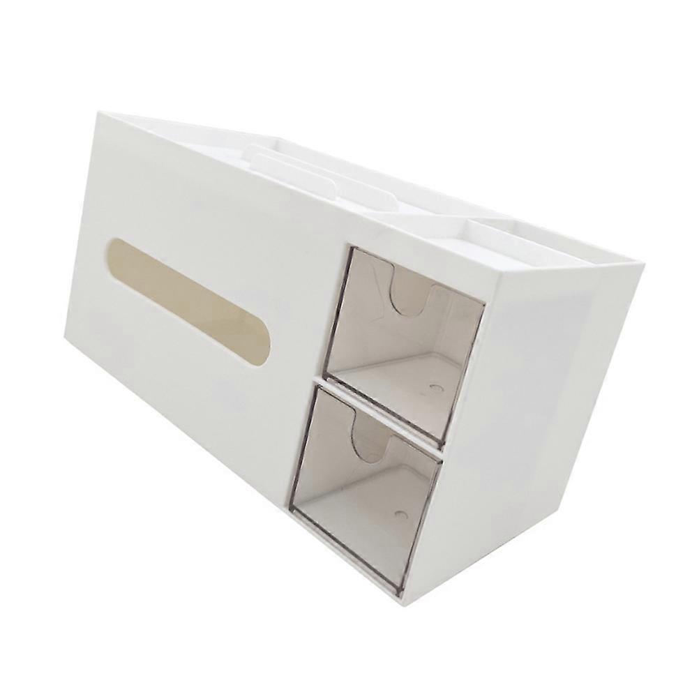 Phone Stand Storage Box Plastic Tissue Dispenser for Home Use White