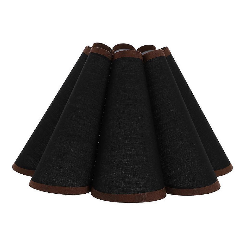 Table Lampshade Petal Shape Cloth Material Light Diffusion Study Decorative Fabric 24.00X24.00X14.00CM Black 1Pcs