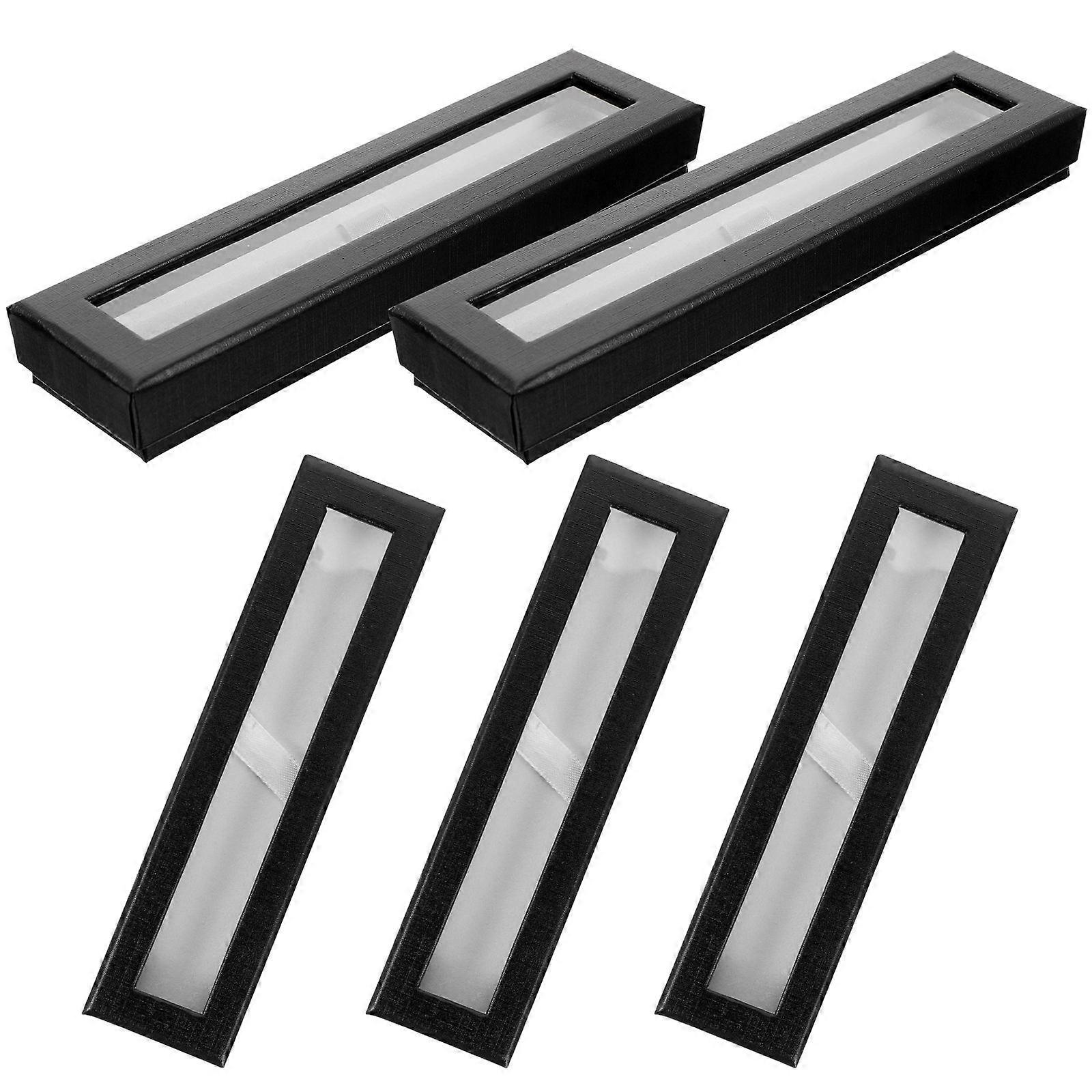 Clear Case For Pens Empty Pen Boxes Holidays Rectangular 5Pcs