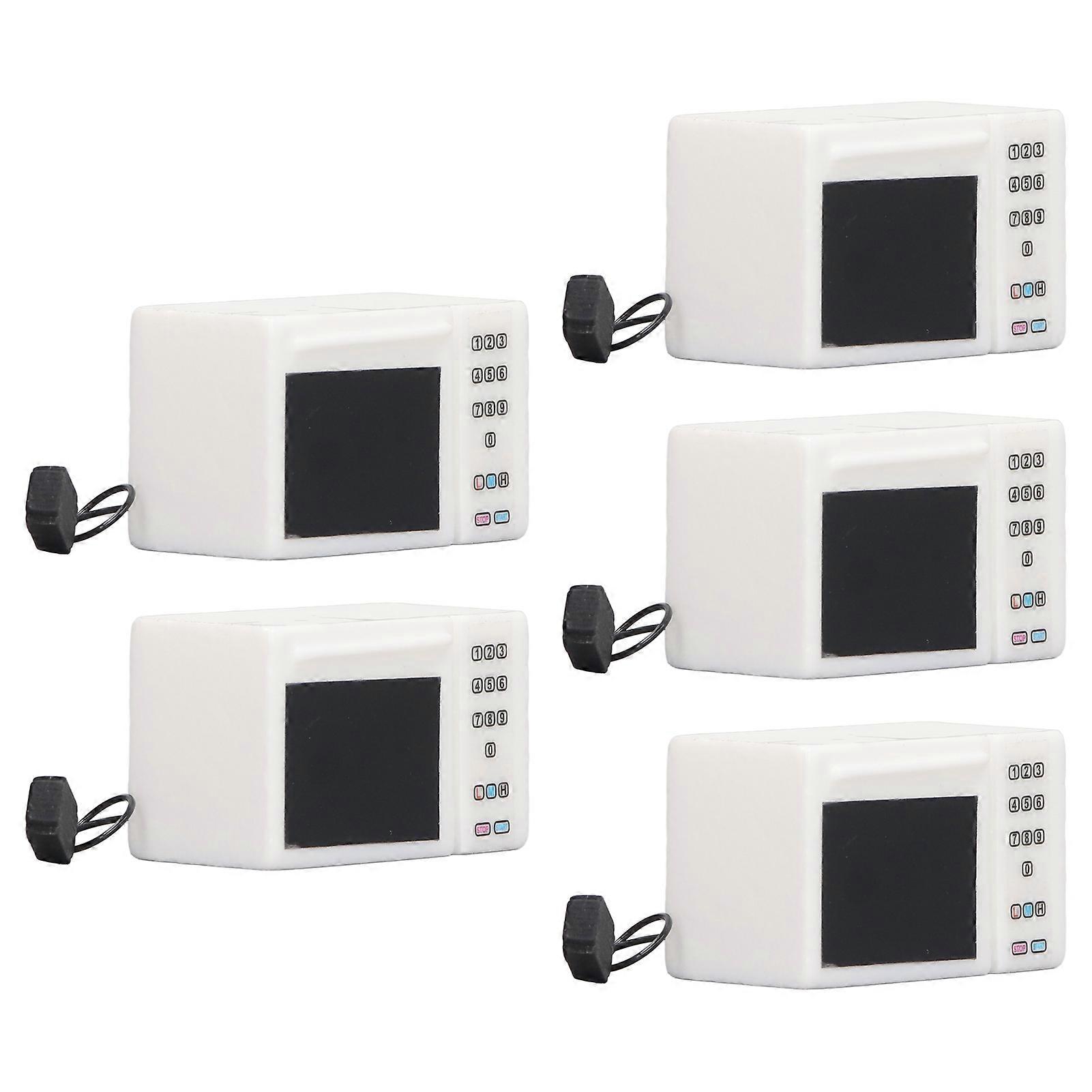 5PCS 1:12 Miniature Microwave Oven Model, 4.3x2.6x2.1cm Plastic