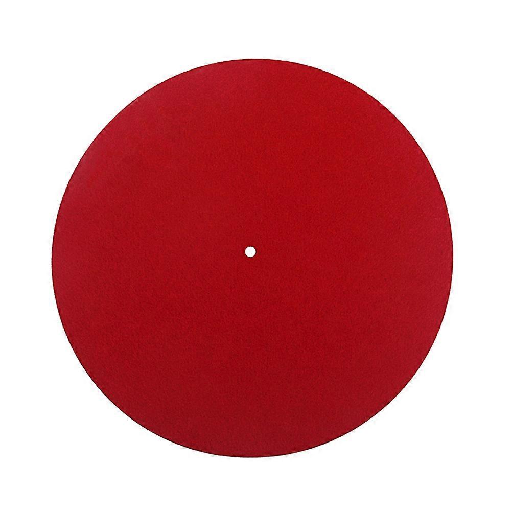 Red Wool Turntable Mat Non Slip Vibration Dampening Felt Platter Mat for Vinyl Records Standard Spindle Compatible