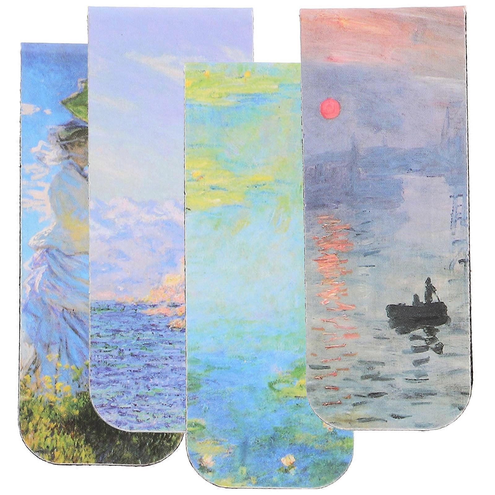 Magnet Bookmarks Landscape Pattern For Reading Lovers Teens 4Pcs