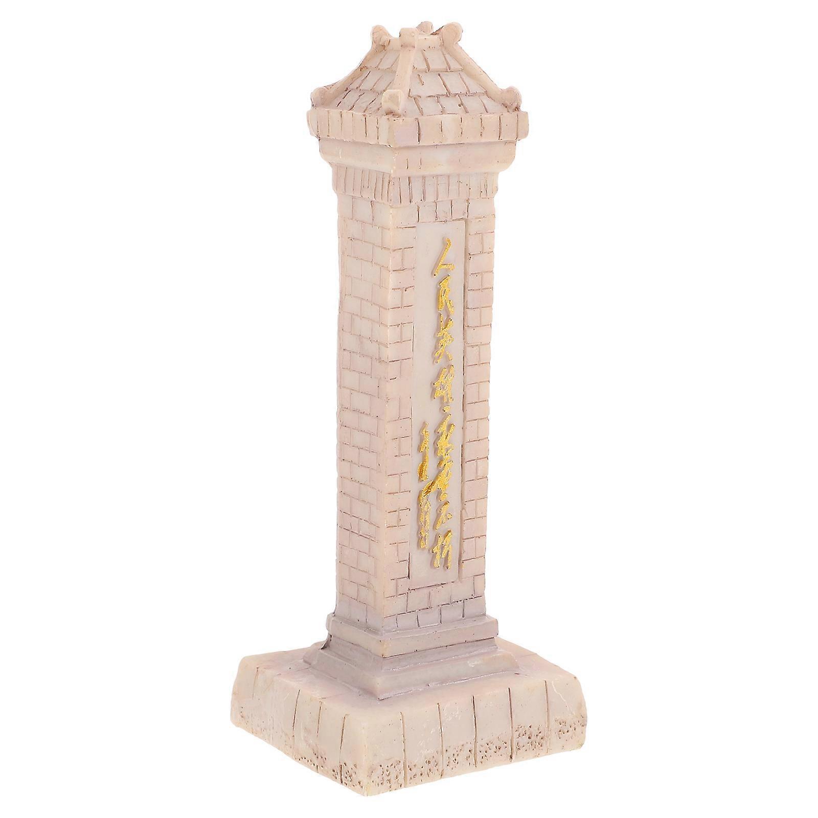Abstract Characters Thinker Statue Decor People's Heroes Monument Ornament Beige Resin 1Set