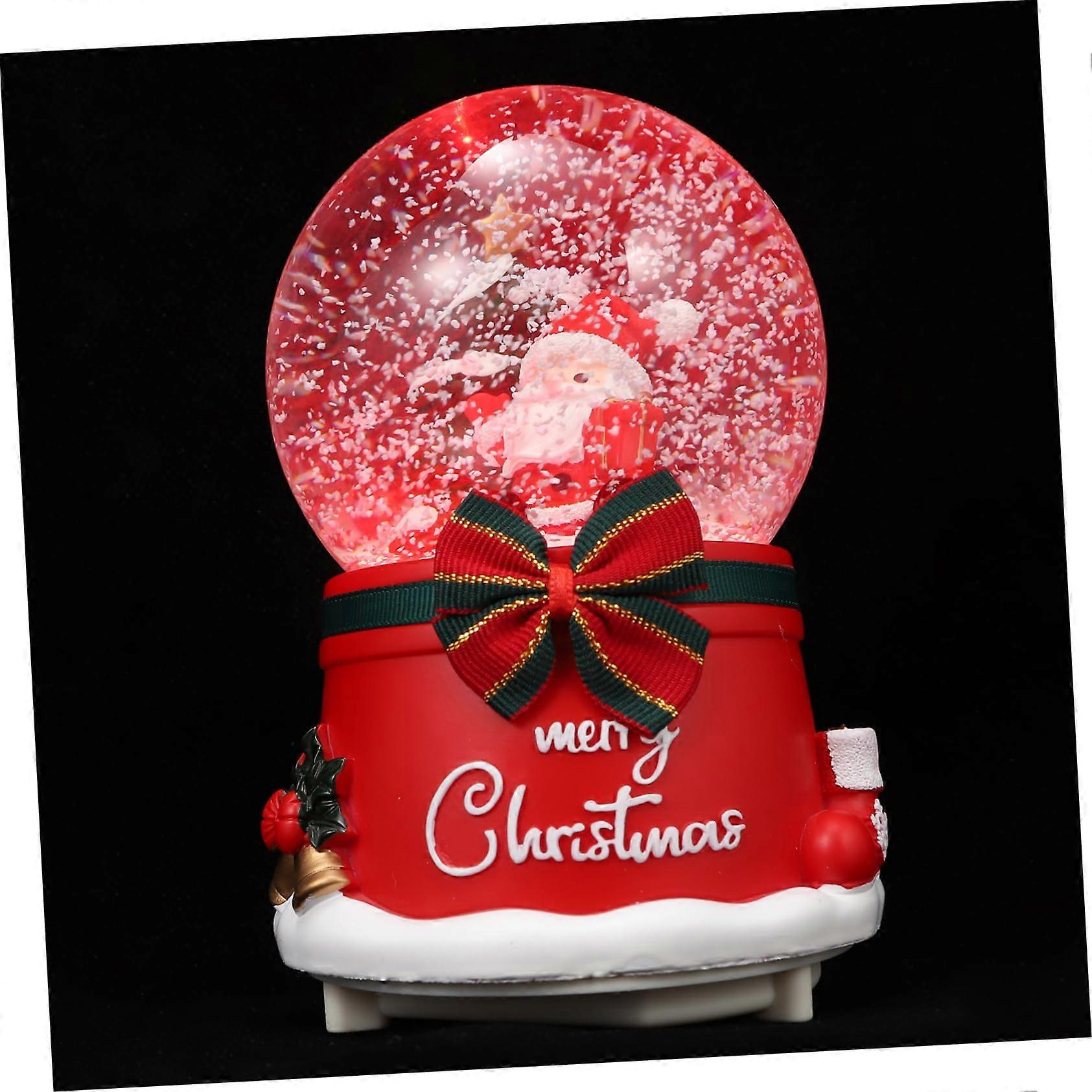 Snow Globe Music Box Decor Christmas Tabletop Centerpiece, 1-Piece, Compact Size