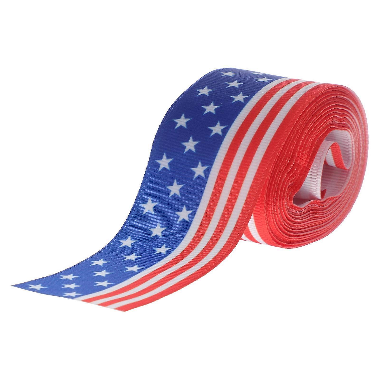 Independence Day Ribbons Festive Atmosphere Ribbon Multi-colored Washable Non-fading 457x3.8cm 1 Roll