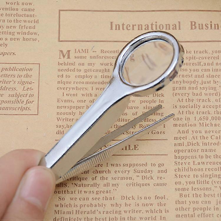 8X with Tweezers 25mm Mini Handheld Magnifier for Repair