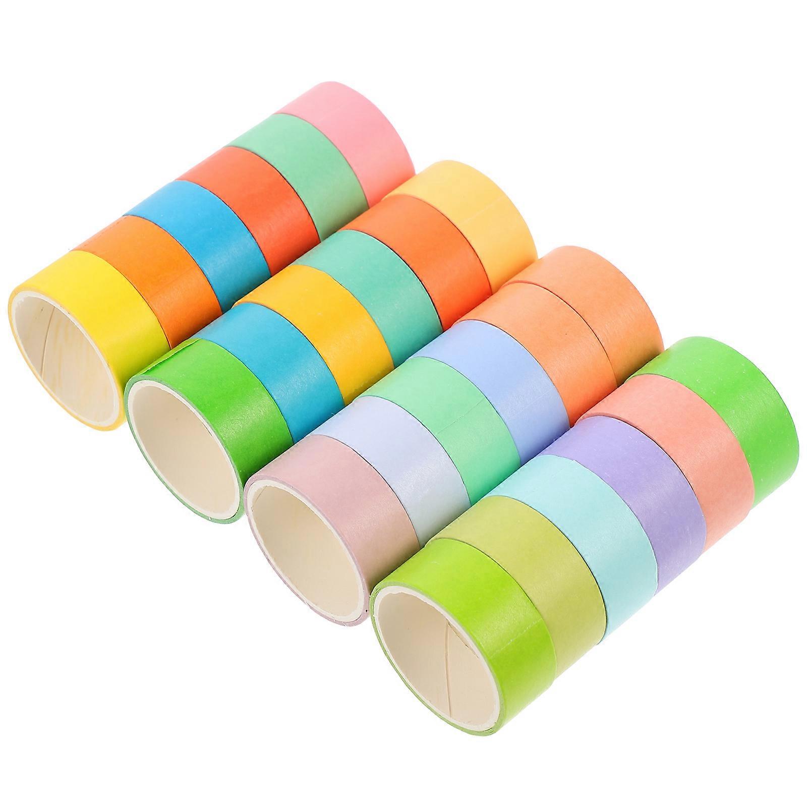 24 Rolls Rainbow Washed Washi Paper Tapes for DIY Crafting, Scrapbooking & Creative Projects – Safe & Easy to Use for All Hobbyists