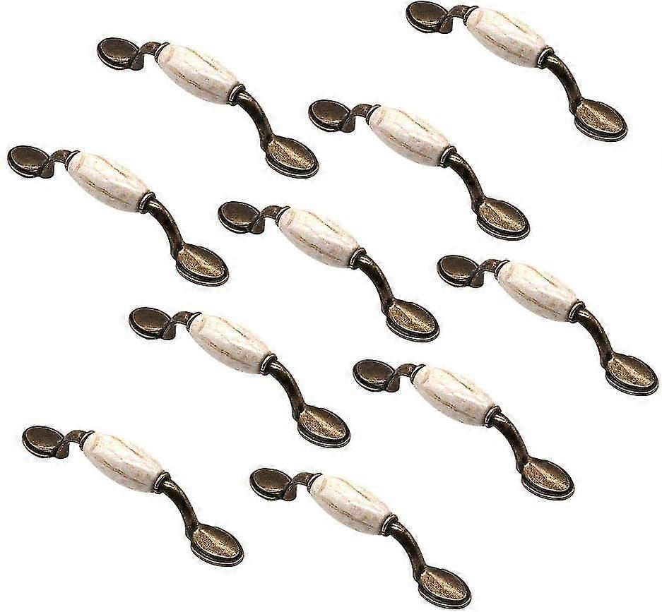 Vintage Ceramic Handles - 10pcs Zinc Alloy, 146mm, Cabinet Knobs