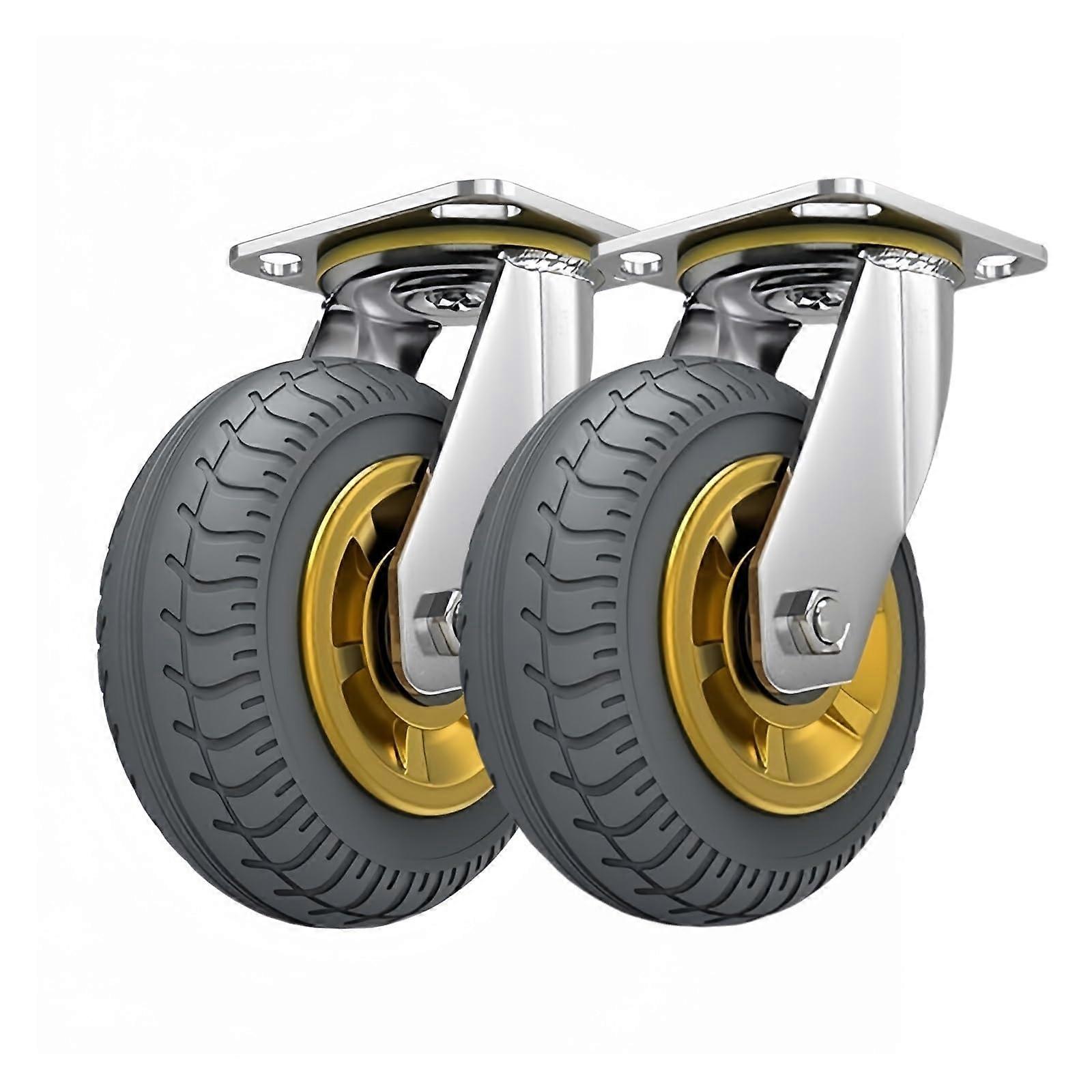 performance swivel caster set with 2 swivel casters, quiet industrial casters for carts, faux furniture, transport wagons (4 inch).