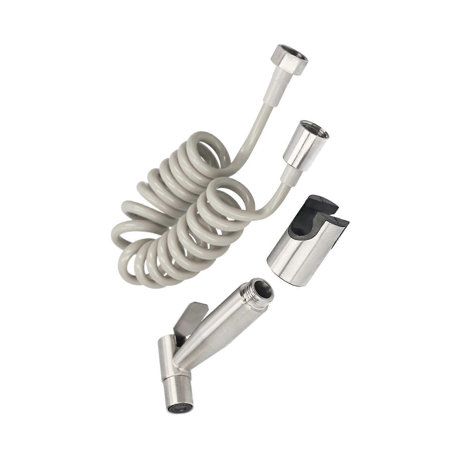 Handheld Bidet Sprayer Kit with 1.5m Hose, Stainless Steel, Type 2