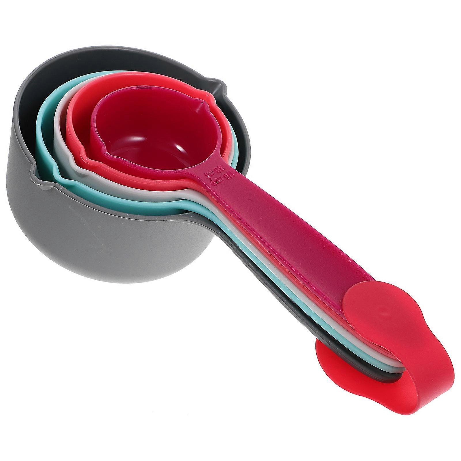 Kitchen Measuring Utensils Multifunction Measuring Spoons with Scale Measure Cups Kit Kitchen Tool for Baking and Cooking in Assorted Color 5Pcs
