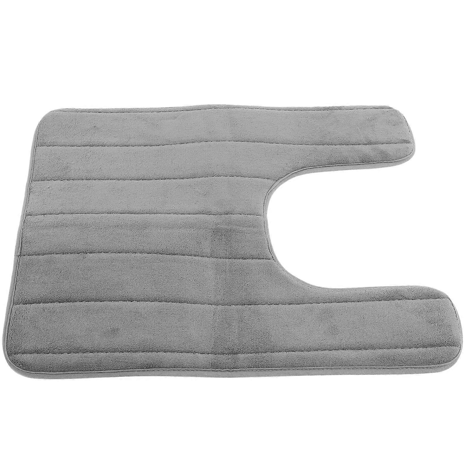 Skid Memory U-förmiger Badezimmerteppich dunkelgrau weiche, bequeme, rutschfeste Bodenmatte, leicht zu reinigen für den Gebrauch im Badezimmer
