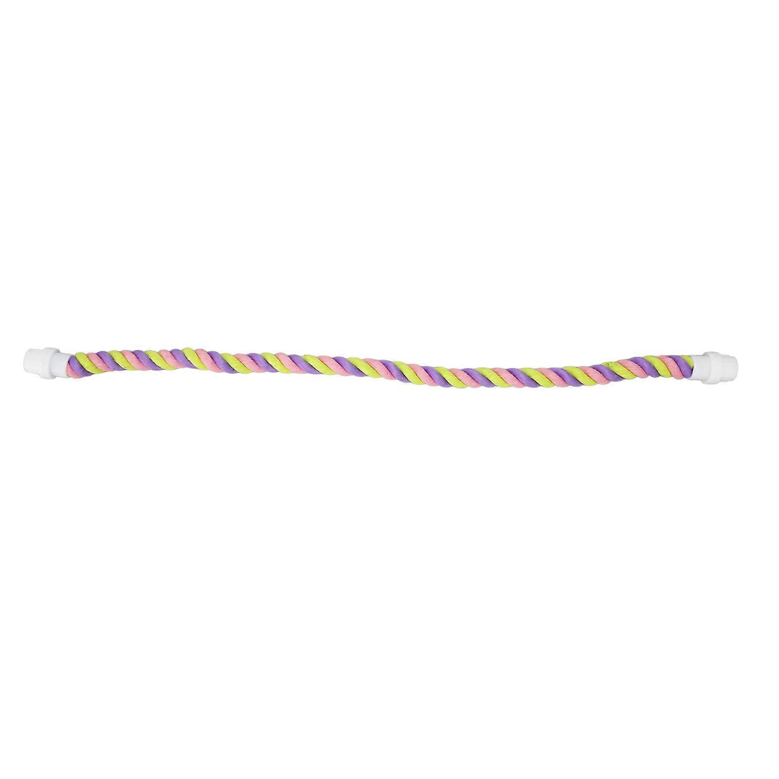 Bird Rope Perch Colorful Bendable Safe Cotton Rope Parrot Stand Toy for Cockatiels Lovebirds Budgies L