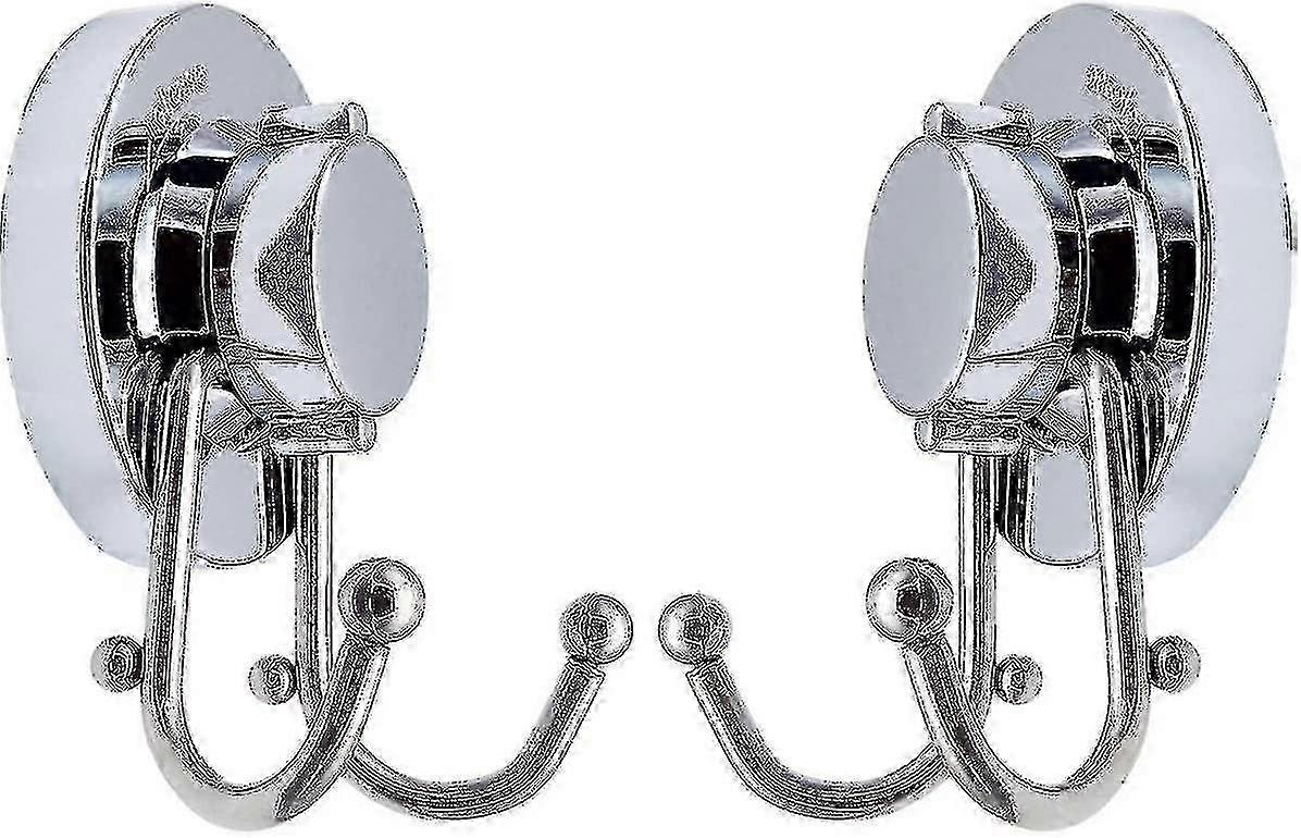 ステンレス製吸盤フック(2パック) - ドリルなしバスルームフック、防錆ローブハンガー、真空吸引壁フック