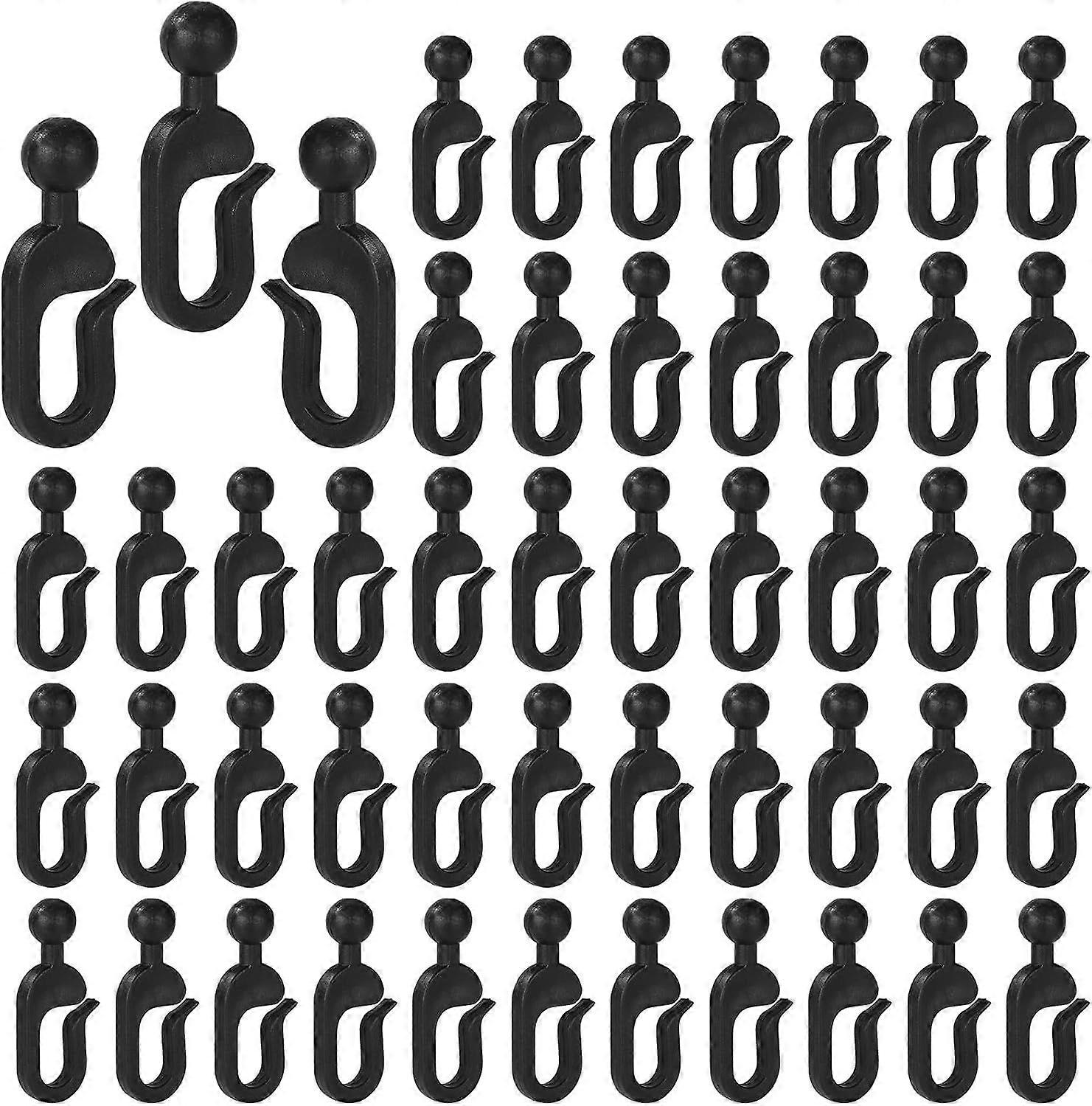 50pcs Plastic Hooks for Gazebo Curtains, Invisible Curtain Track Hooks for Outdoor Gazebo Canopy, Mosquito Netting