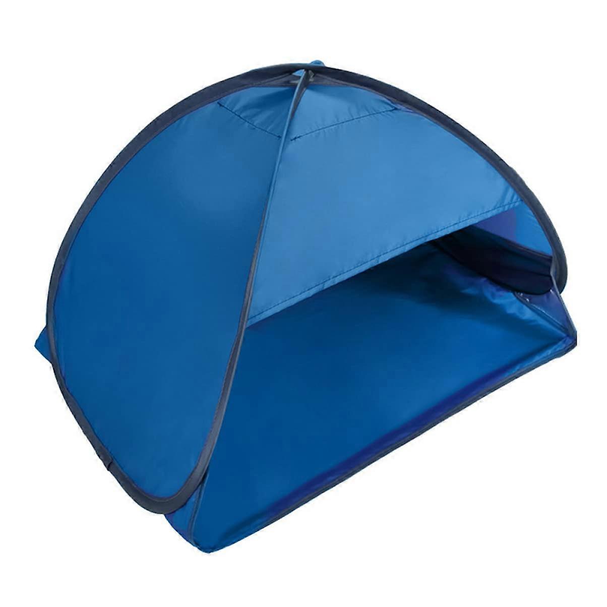 Tent Protection Portable Waterproof Beach Awning Cover for Adults - Large UV-Resistant Lightweight Shade with Poles - Blue
