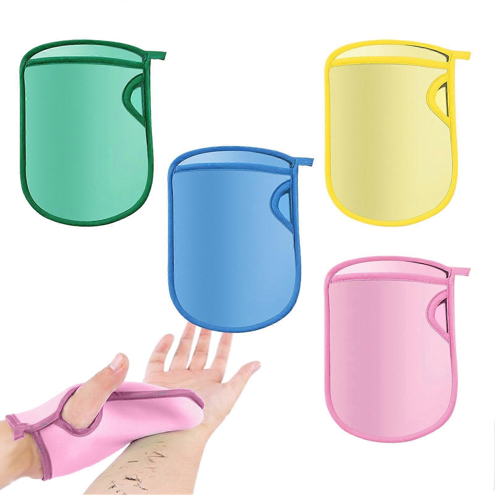 Bath Sponge Scrubbing Gloves, 4Pack QuickDrying Reusable Mitts for Sensitive Skin