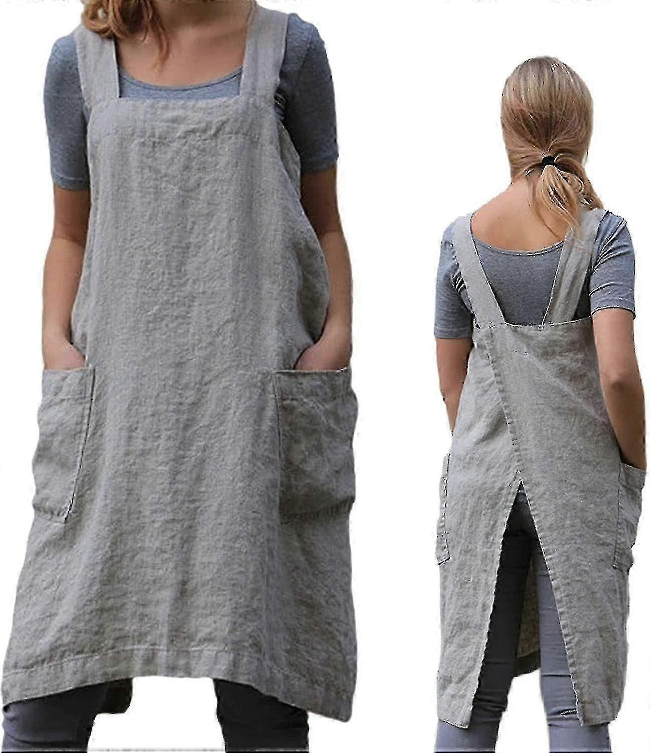 Stylish Gardening Apron Cross Back Design With Pockets