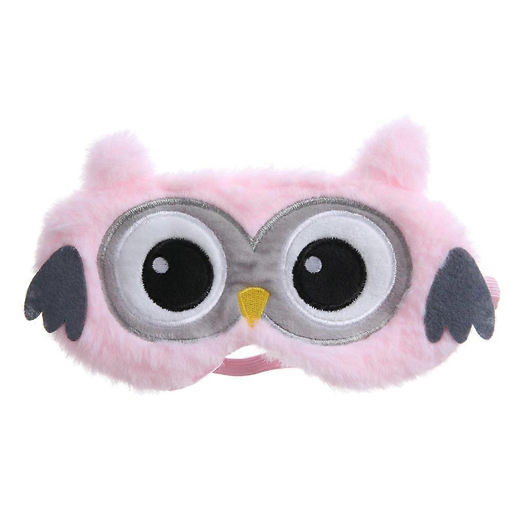 Pink Adjustable Cloth Eye Mask for Sleeping Use Lovely Owl Design Comfortable and Breathable