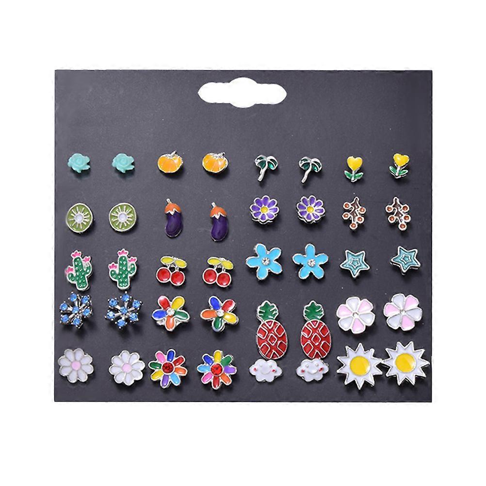 10 Pairs Vintage Floral & Fruit Earrings for Women – Lightweight Studs Comfortable Ear Jewelry with Daisy Cherry Designs – Ideal Friends and Family