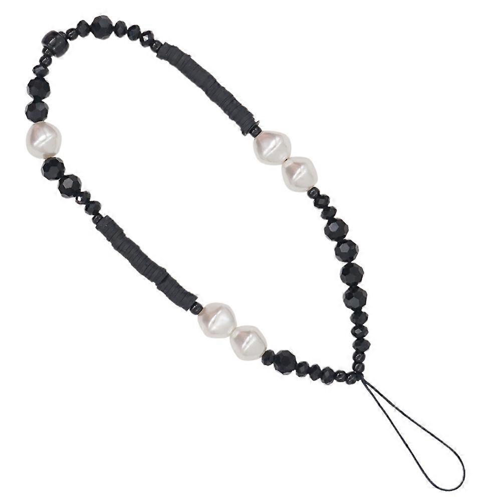 Phone Strap Charm Cellphone Straps Black Crystal 1Pcs