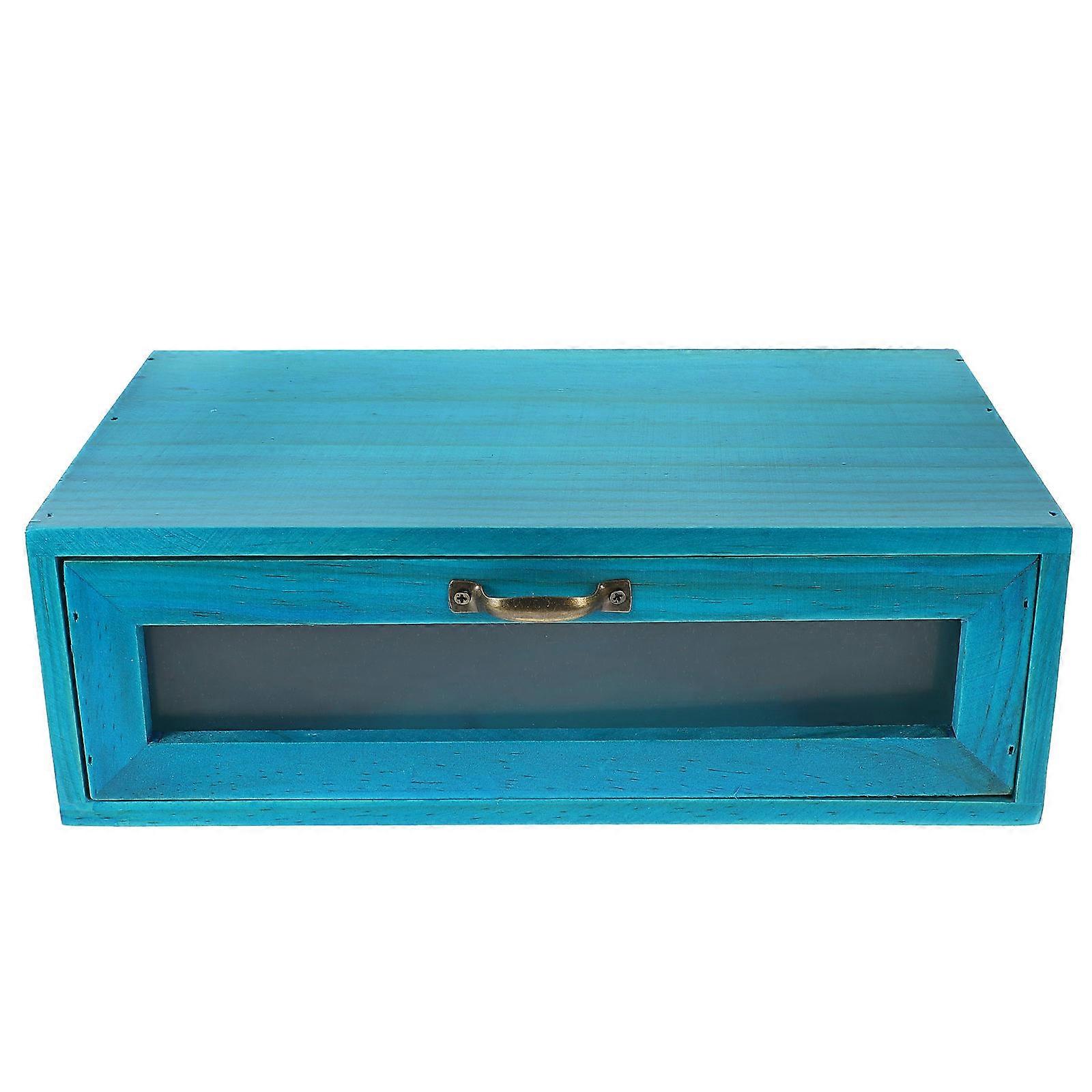 Desktop Storage With Drawers Wood Countertop Organizer Tabletop Vanity Chest Closet Box Bedroom Bathroom Rectangular 1Pack