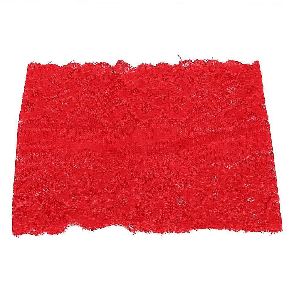 Chapéu muçulmano confortável e respirável com renda e lenço de cabeça para decoração e suprimentos religiosos (vermelho)