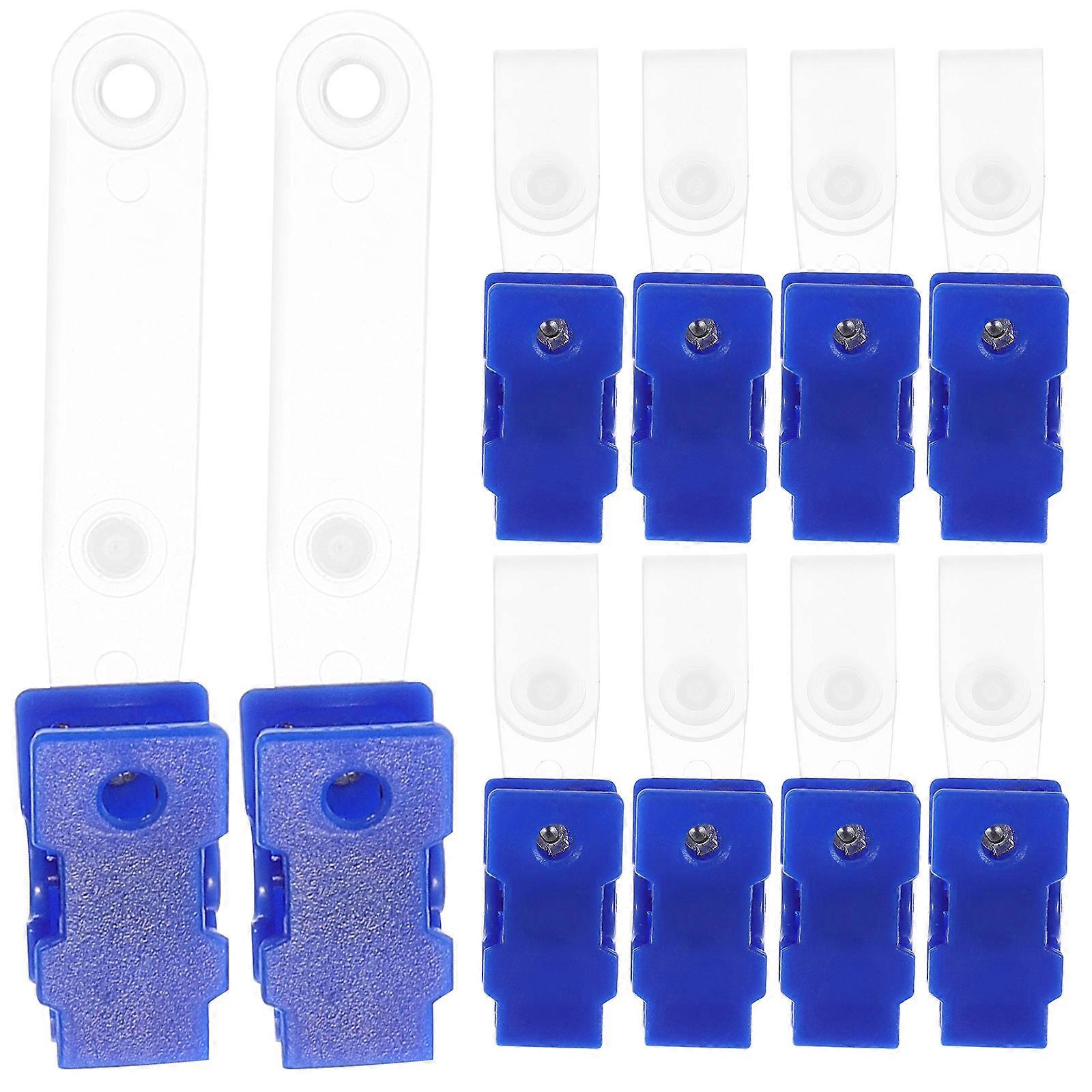 Compact Size Badge Clips Clear Plastic Straps For Badges Schools Office Workers 100Set