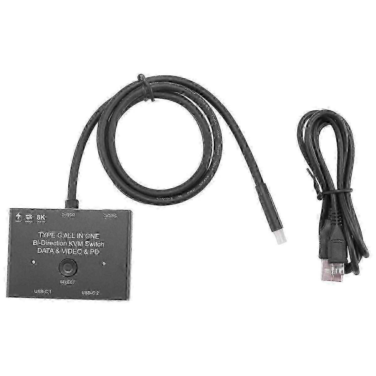 KVM USB C Two-Way Switch 1X2/2X1 USB 3.1 Splitter Data Video Switcher 8K @30Hz PD 100W for PC Monitor Mobile Phone JP