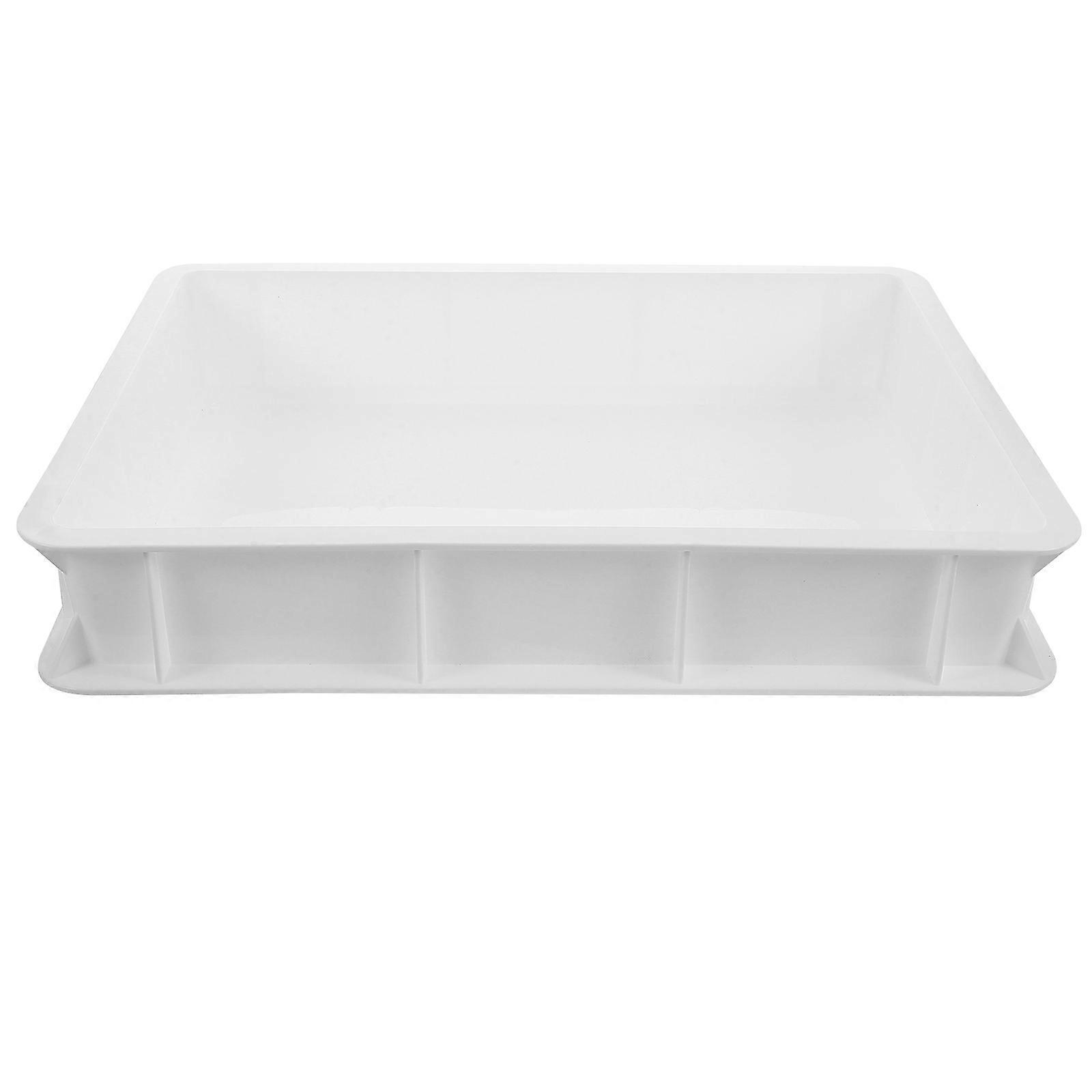 Dough Proofing Container Stackable Design for Commercial Kitchen White 40.00X30.00X7.50CM Plastic Easy to Clean 1Set
