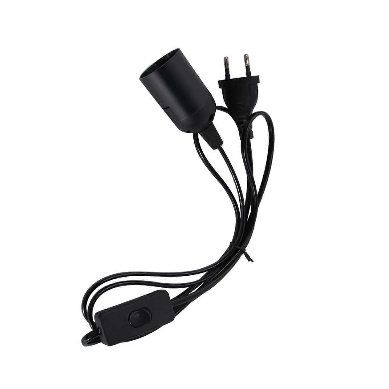 E27 Lamp Socket with Power Cable Switch and E27 Socket for LED and Energy Saving Bulbs Suitable for AC220 Ideal for Pendant Lights and Ceiling Lights