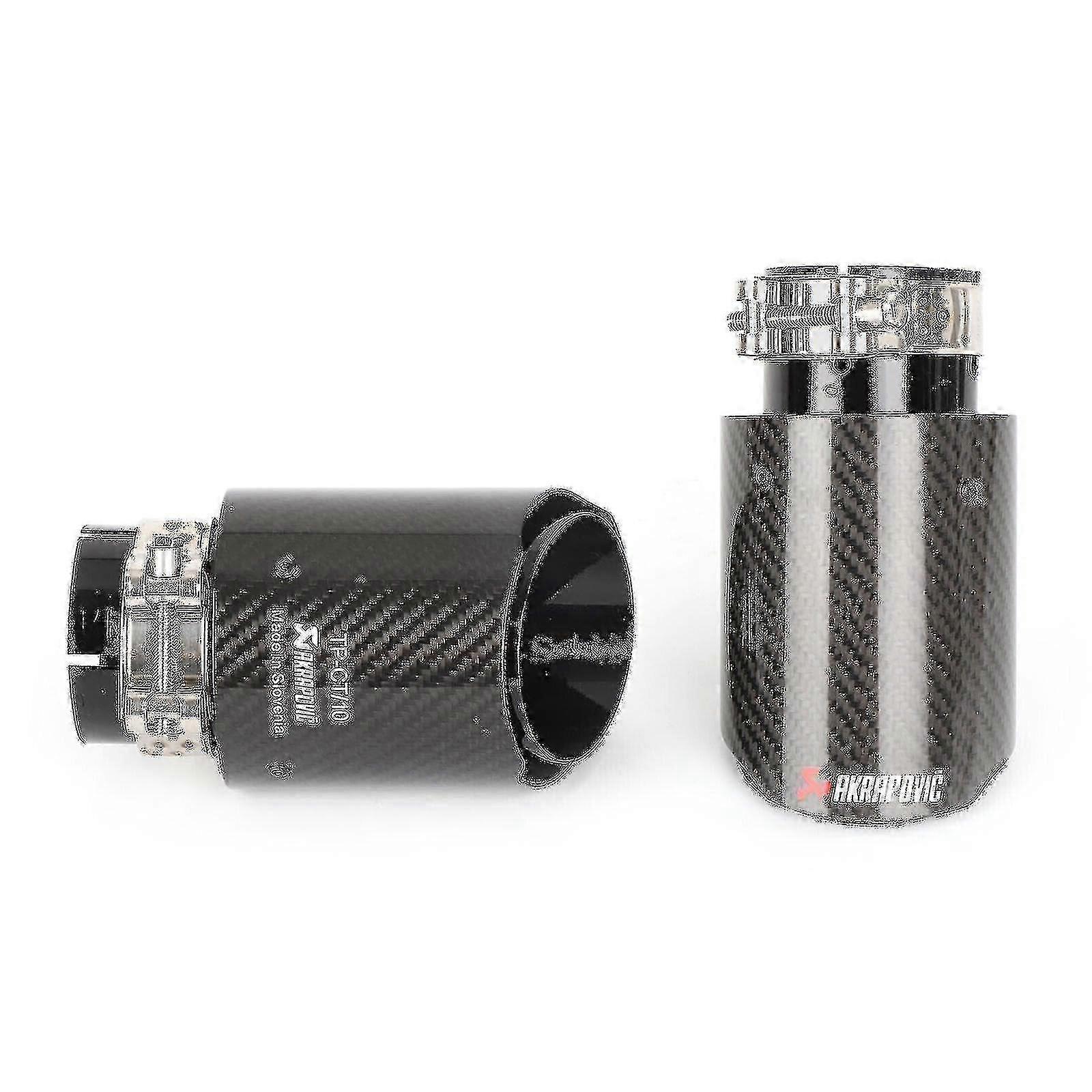 Universal 4 Akrapovic Gloss Carbon Fibre Exhaust Tips for Bimirth - Durable Tailpipe Enhancements for Enhanced Performance