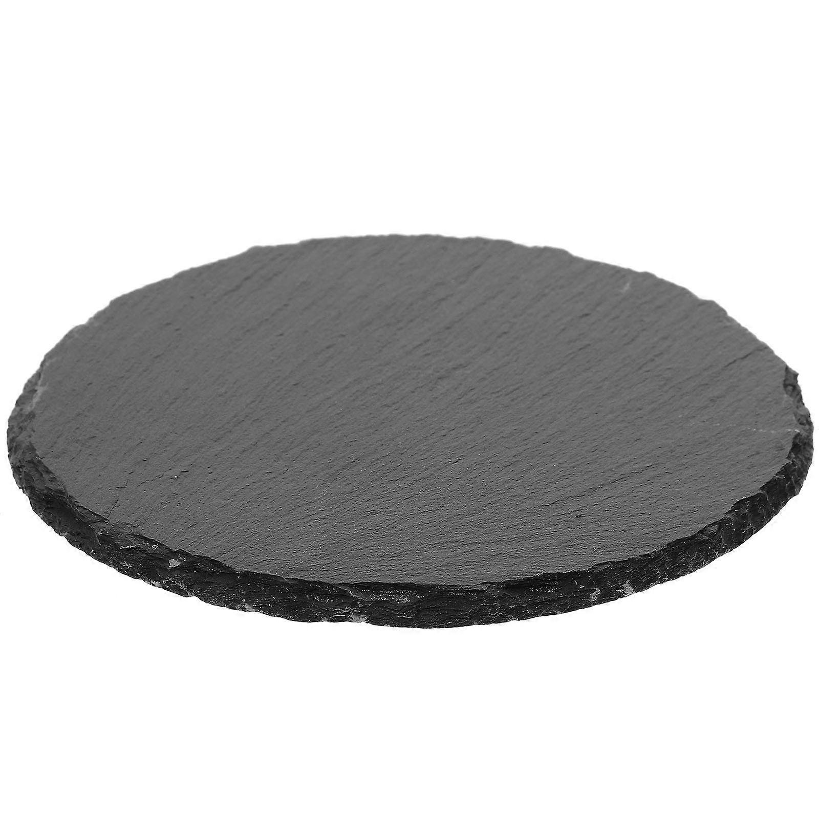 Natural Round Plate Solid Stone Cake Base Board Sushi Serving Cheese Platter 15 X 15 X 0.6 Cm Health Conscious Users