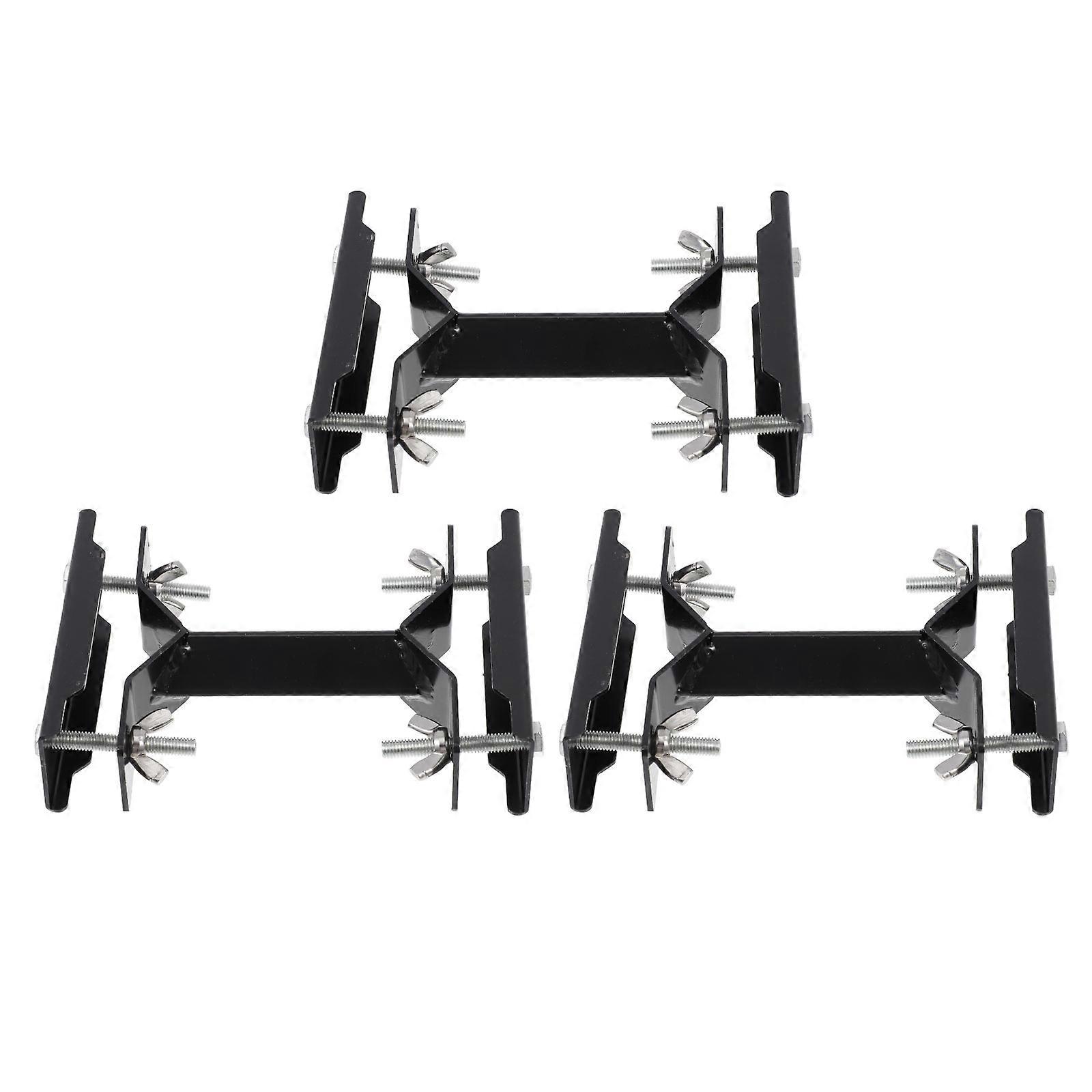 Parasol Clip Umbrella Clamps Beach Activities Durable Use 3Pcs Black Steel Simple Design Easy Disassembly