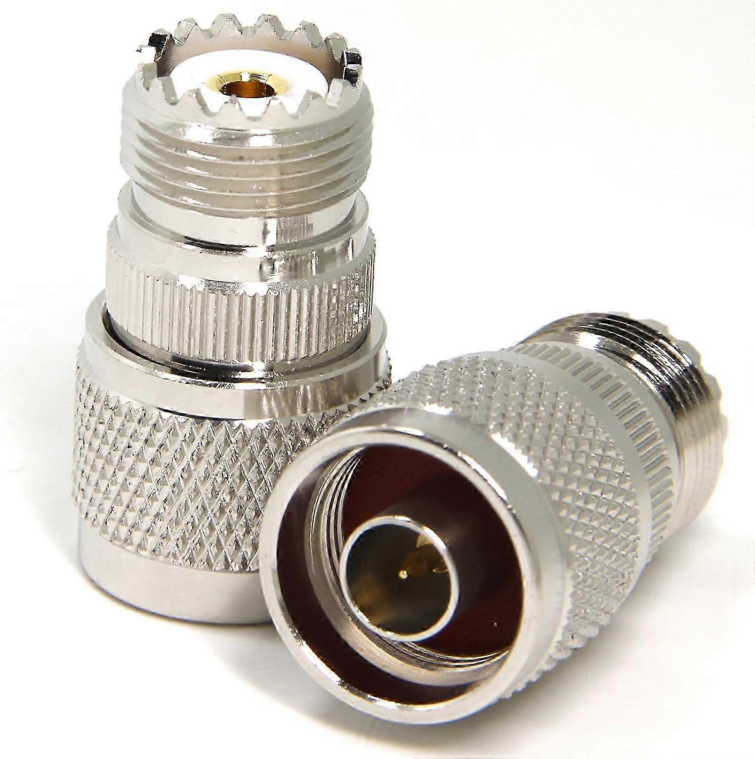 2-pak N-type han til UHF hun SO239-adapter