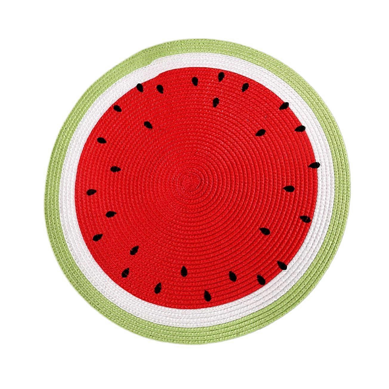 Round Heat-Insulating Table Mats Set of 4, Non-Slip Easy-Clean Dining Table Place Mats 38x38cm Red